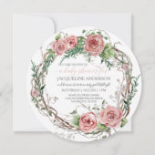 Baby Girl Shower BOHO Waterverf Flower Wreater Kaart (Voorkant)