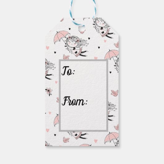  Baby girl shower Cadeaulabel (Achterkant)