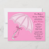 Baby Girl Shower, Cute Baby Umbrella met Gifts, Kaart (Voorkant)