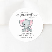Baby Girl Shower Cute Elephant Ronde Sticker