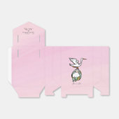 Baby Girl Shower Cute en Fun Delivery Stork Bedankdoosjes (Uitgevouwen)