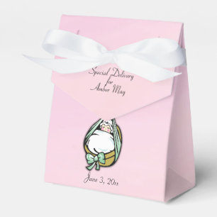 Baby Girl Shower Cute en Fun Delivery Stork Bedankdoosjes