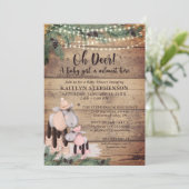 Baby Girl Shower Cute Rustic Winter Deer Kaart (Staand voorkant)