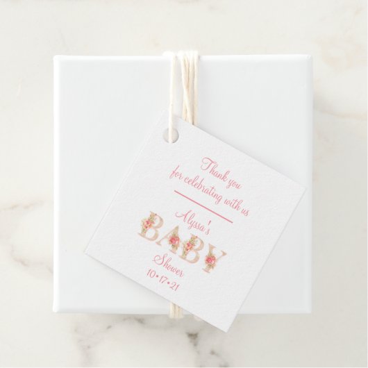 Baby Girl Shower Dank je Labels (In situ)