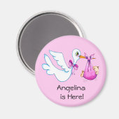 Baby Girl Shower Favors Magneet (Voorkant / Achterkant)