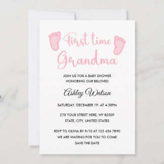 Baby Girl Shower First Time Grandma Kaart