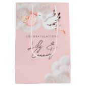 Baby Girl Shower Gift Bag Medium Cadeauzakje (Achterkant)