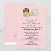 Baby Girl Shower Invitations PINK Princess 147 Kaart (Voorkant / Achterkant)