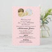 Baby Girl Shower Invitations PINK Princess 147 Kaart (Staand voorkant)
