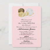 Baby Girl Shower Invitations PINK Princess 147 Kaart (Voorkant)