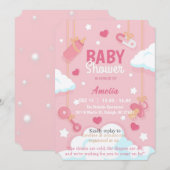 Baby girl shower Kaart (Voorkant / Achterkant)
