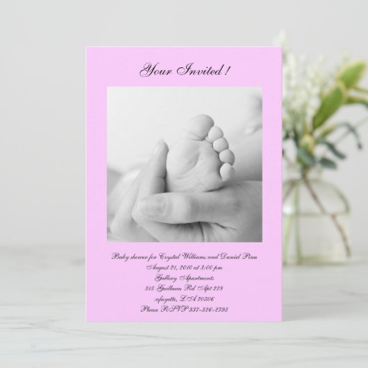  Baby girl shower Kaart (Staand voorkant)