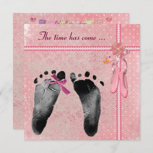  Baby girl shower Kaart (Voorkant / Achterkant)