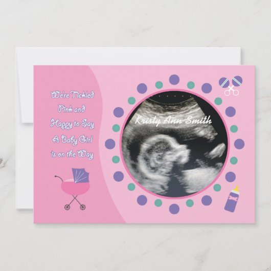  Baby girl shower Kaart (Voorkant)