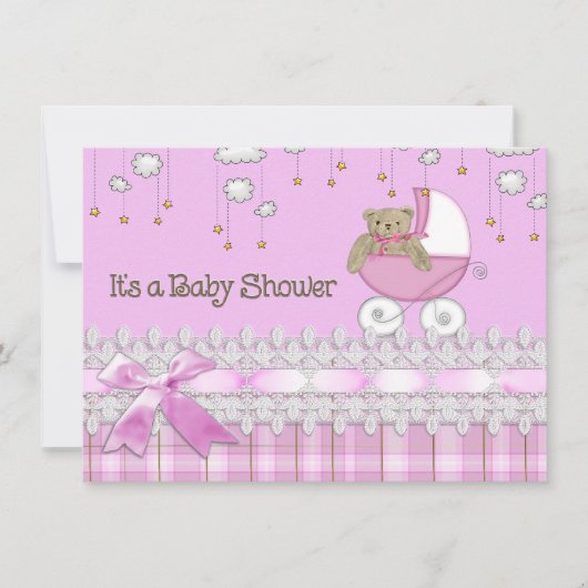 Baby girl shower Kaart (Voorkant)