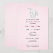 Baby Girl Shower met Bunny Kaart (Voorkant / Achterkant)