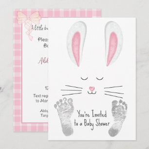 Baby Girl Shower met Cute Bunny Kaart