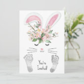 Baby Girl Shower met Cute Bunny Kaart (Staand voorkant)