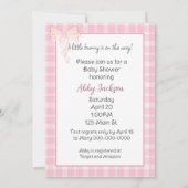 Baby Girl Shower met Cute Bunny Kaart (Achterkant)