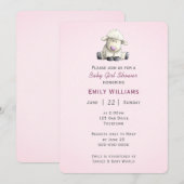 Baby Girl Shower met Lamb Kaart (Voorkant / Achterkant)