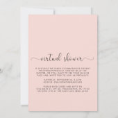 Baby Girl Shower met Virtual Option Roze Kaart (Achterkant)