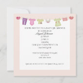 Baby Girl Shower met wit Wieg en wolk Kaart (Achterkant)