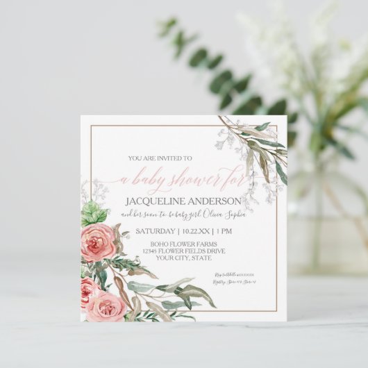 Baby Girl Shower Modern BOHO Arrows Waterverf Kaart (Staand voorkant)