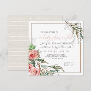 Baby Girl Shower Modern BOHO Arrows Waterverf Kaart