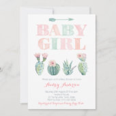 Baby Girl Shower of Sprinkle met Desert Cacti Kaart (Voorkant)
