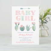 Baby Girl Shower of Sprinkle met Desert Cacti Kaart (Staand voorkant)