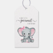 Baby Girl Shower Pink Elephant Dank je Cadeaulabel (Achterkant)