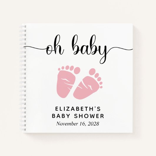 Baby Girl Shower Pink Feet Guest Book Notitieboek (Voorkant)