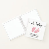 Baby Girl Shower Pink Feet Guest Book Notitieboek (Binnen)