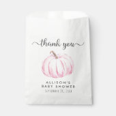Baby Girl Shower Pink Pumpkin Hartelijk dank Bedankzakje (Voorkant)