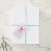 Baby Girl Shower Puppy Roze op maat Cadeaulabel (Met Touw)