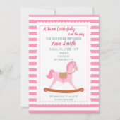 Baby girl Shower rocpaard Invitation Kaart (Voorkant)