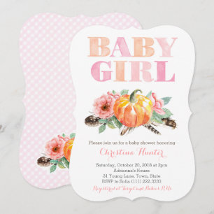 Baby Girl Shower  Rozen Pumpkin Kaart