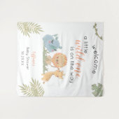 Baby Girl Shower Safari Animals Backdrop Sign Wandkleed (Voorkant (horizontaal))