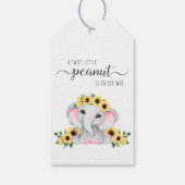 Baby Girl Shower Sunflower Elephant Dank je Cadeaulabel (Achterkant)