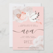 Baby Girl Shower-uitnodiging Kaart (Voorkant)