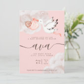 Baby Girl Shower-uitnodiging Kaart (Staand voorkant)