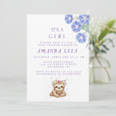 Baby Girl Shower-uitnodiging Kaart (Staand voorkant)