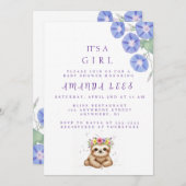 Baby Girl Shower-uitnodiging Kaart (Voorkant / Achterkant)