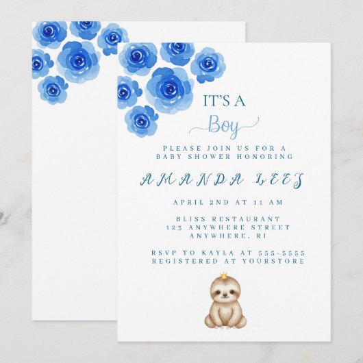 Baby Girl Shower-uitnodiging Kaart (Voorkant / Achterkant)