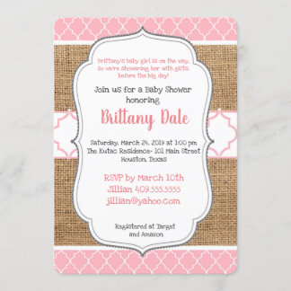 Baby Girl Shower-uitnodiging Kaart