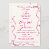 Baby Girl Shower-uitnodiging Kaart (Voorkant / Achterkant)