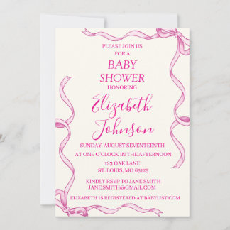 Baby Girl Shower-uitnodiging Kaart