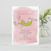 Baby Girl Shower-uitnodiging Kaart (Staand voorkant)