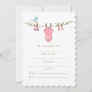 Baby Girl Shower-uitnodiging Kaart