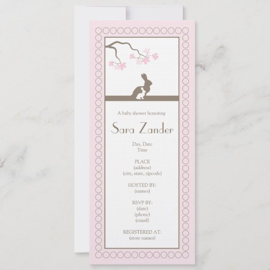 Baby Girl Shower-uitnodiging Kaart (Voorkant)